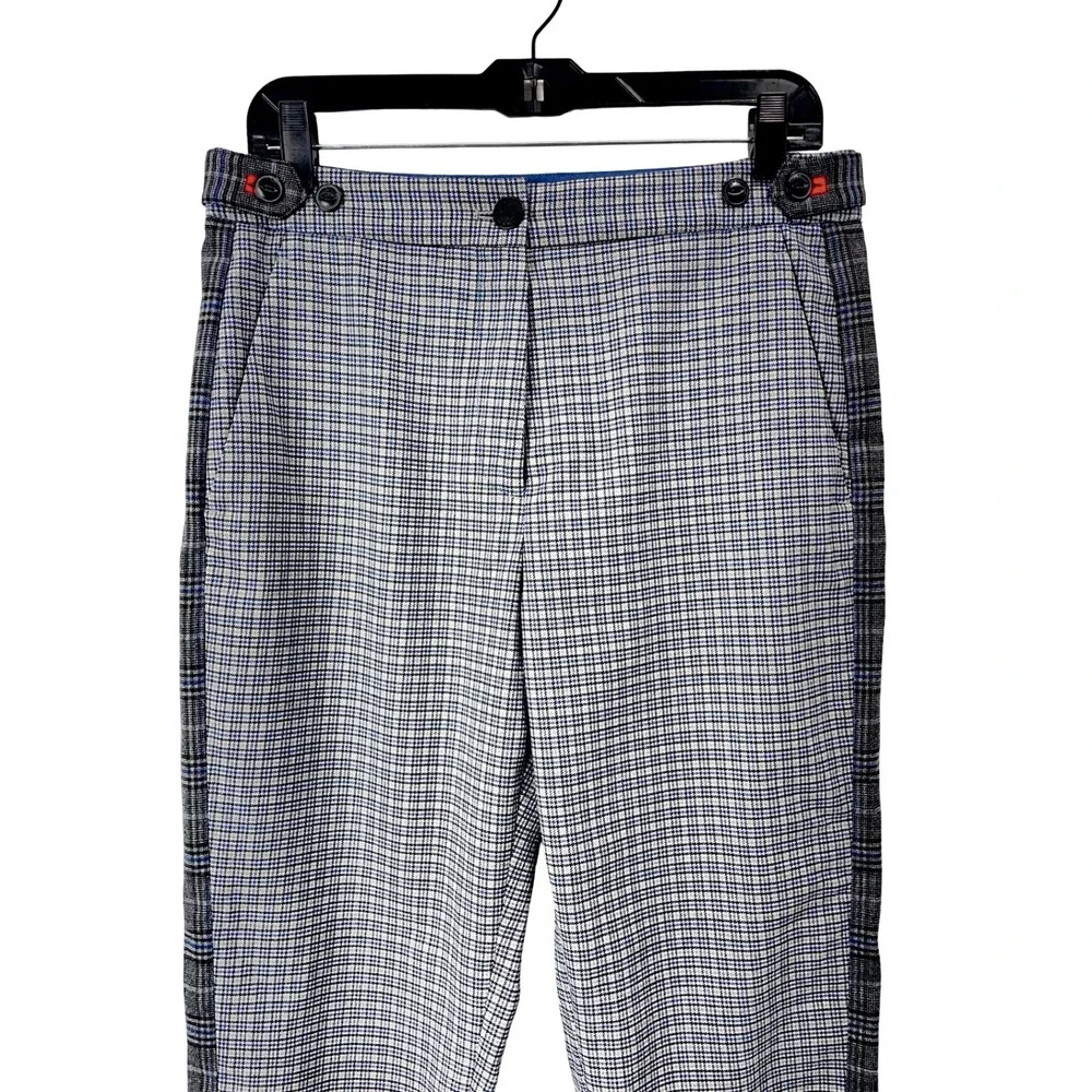 Rag & Bone Meki wool houndstooth plaid ankle pants Size 8 gray